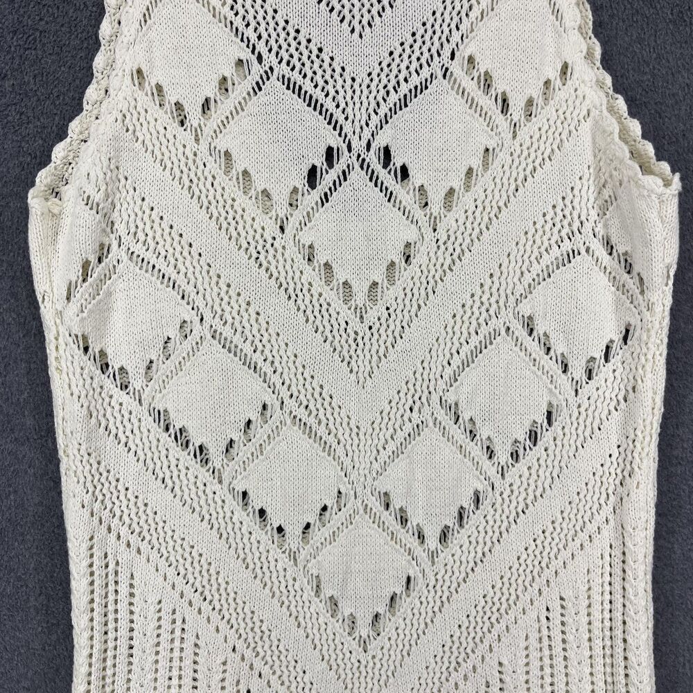 Free People FP Beach Dress Womens Small White Crochet Knit Maxi Boho‎ Sleeveless - Picture 12 of 14